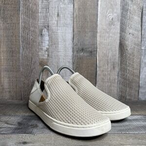 Womens Olukai Pehuea Taupe Mesh Casual Comfort Slip On Sneakers Shoes Size 8.5 M